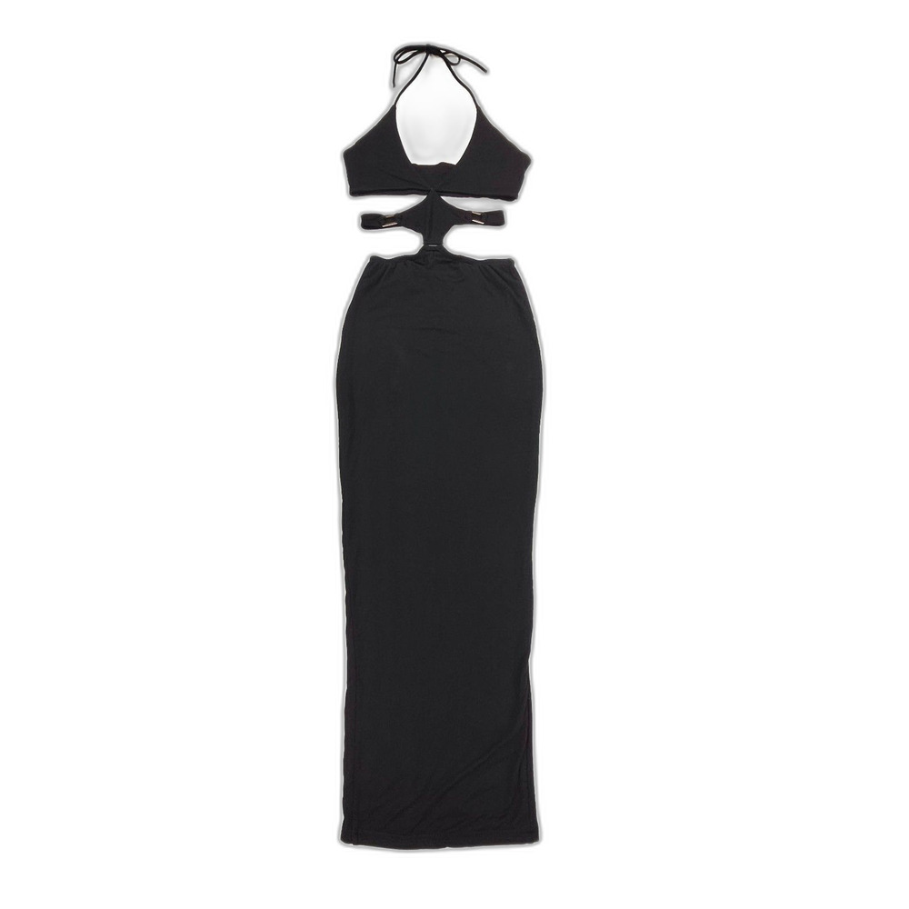 OUTCAST Amiya Cutout Bodycon Maxi Dress Black 90s Y2k Festival Club Baddie XXS